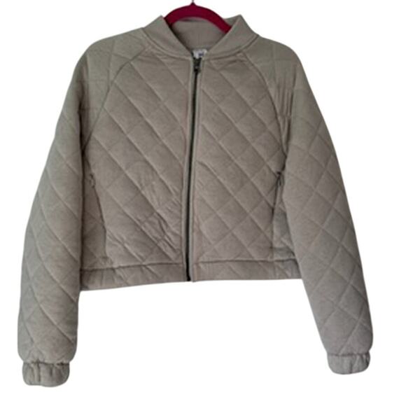 Member's Mark Beige Soft Quilted Full-Zip Bomber Jacket Women's Medium NWT - Picture 1 of 7